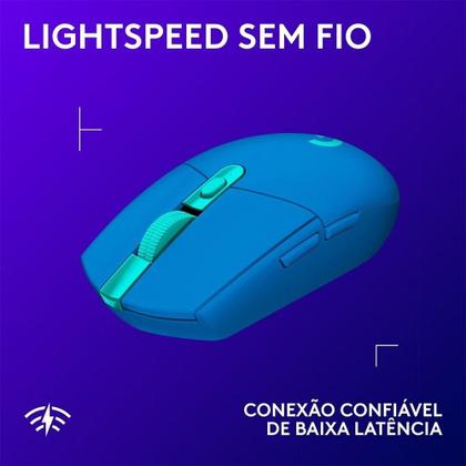 Imagem de Mouse Gamer Sem Fio Logitech G305 LIGHTSPEED com 6 Botões Programáveis e Até 12.000 DPI, Azul - 910-006013