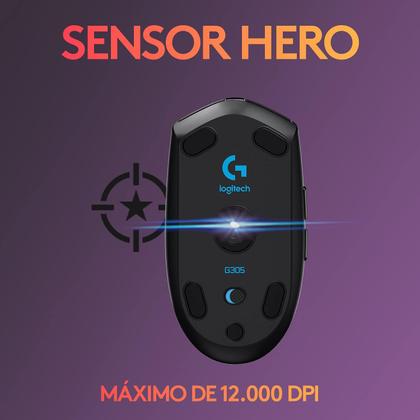 Imagem de Mouse Gamer Sem Fio Logitech G305 Lightspeed - Preto