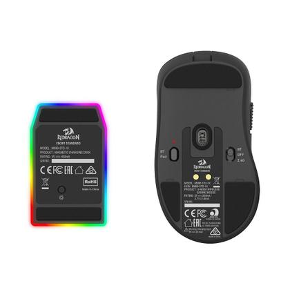 Imagem de Mouse Gamer Sem Fio Redragon Ebony Standard, RGB, 24000 DPI, Com Carregador, Preto - M998-STD-1K