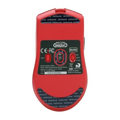 Imagem de Mouse Gamer Sem Fio Redragon King Pro Horda Do World Of Warcraft, até 26000DPI, Bluetooth e USB Tipo-C, Vermelho - 6975763145197