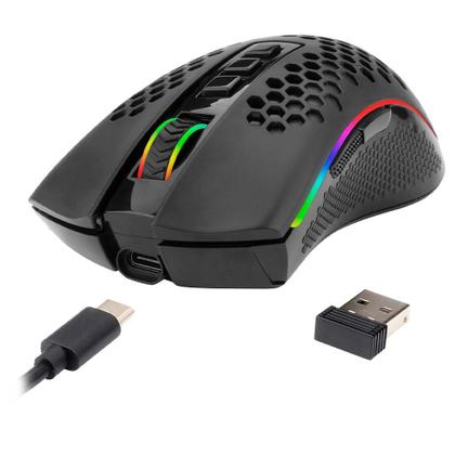 Imagem de Mouse Gamer Sem Fio Redragon Storm Pro, RGB, 16000 DPI, 8 Botões, Wireless, Preto - M808-KS