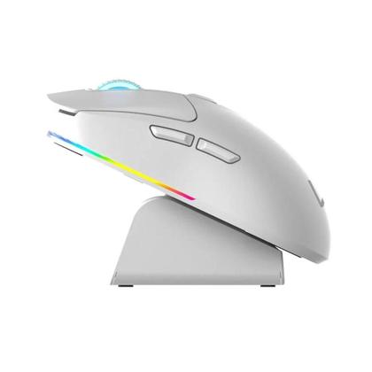 Imagem de Mouse Gamer sem Fio Warrior Magnus, Branco, com Base, 10000dpi, RGB, MO422
