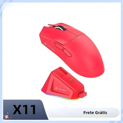 Imagem de Mouse Gamer Ultra-Leve Hot Attack Shark X11 Bluetooth PAW3311 Modo Triplo Dock De Carregamento