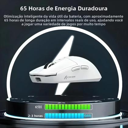 Imagem de Mouse Gamer Ultra-Leve Hot Attack Shark X11 Bluetooth PAW3311 Modo Triplo Dock De Carregamento