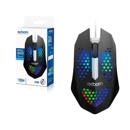 Imagem de Mouse Gamer  USB 1200 DPI RGB Exbom MS-C33