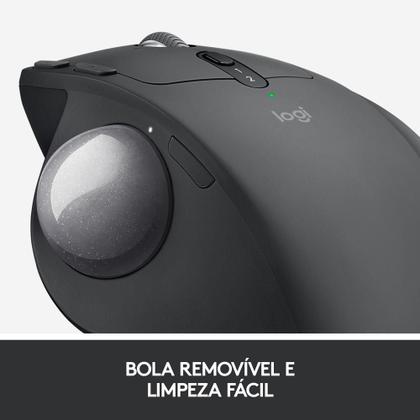 Imagem de Mouse Logitech Sem Fio Trackball MX Ergo USB Unifying ou Bluetooth Preto