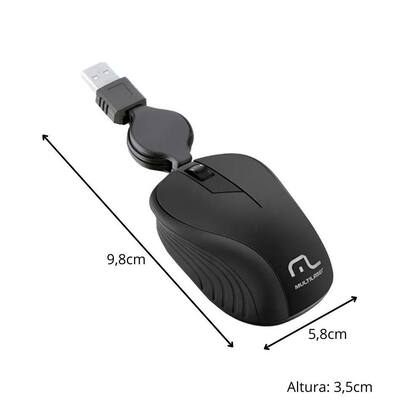 Imagem de Mouse Multilaser MO231 Retratil 1200dpi USB