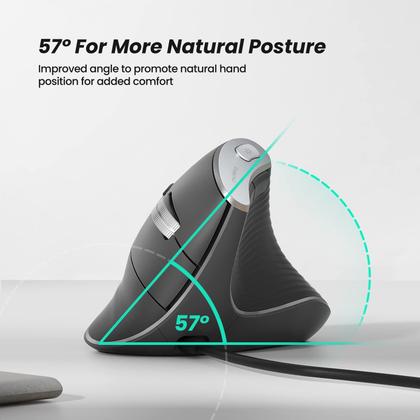 Imagem de Mouse Nulea M504 com fio vertical USB ergonômico 4 DPI 11 RGB