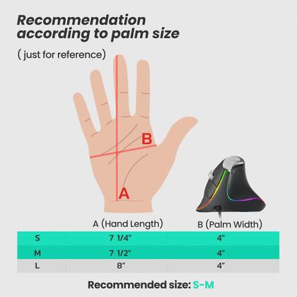 Imagem de Mouse Nulea M504 com fio vertical USB ergonômico 4 DPI 11 RGB