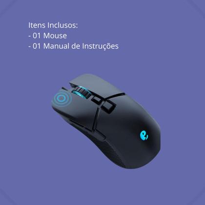 Imagem de Mouse Óptico Com Fio para Computador Preta 7200DPI com RGB