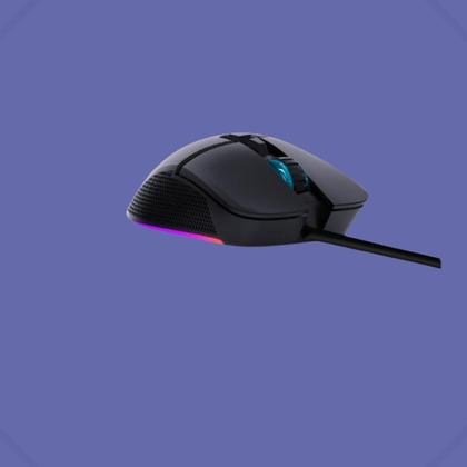 Imagem de Mouse Óptico Com Fio para Computador Preta 7200DPI com RGB