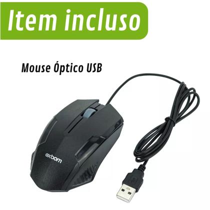 Imagem de Mouse Óptico Ergonômico C/Fio Usb 1200 Dpi Pc Notebook Exbom