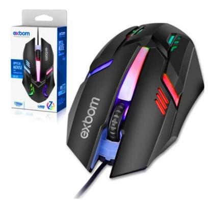 Imagem de Mouse Optico Exbom Gamer Ms-62 Led 7 Cores 1200dpi 