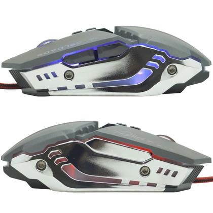 Imagem de Mouse Óptico Gamer Usb 2400 Dpi 6 Botões Led Rgb 4 Cores Cabo Infokit X Soldado GM-705