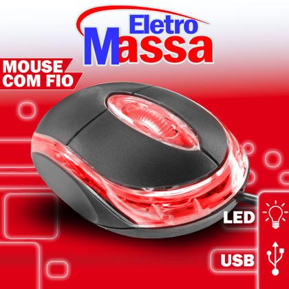 Imagem de Mouse optico Para Notebook PC Computador Com fio USB Rgb Led grip Confortavel 100mA 5v