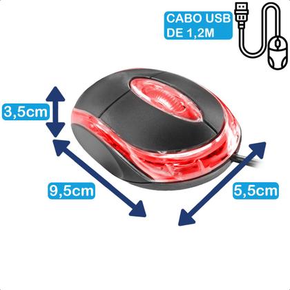 Imagem de Mouse optico Para Notebook PC Computador Com fio USB Rgb Led grip Confortavel 100mA 5v