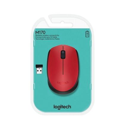 Imagem de Mouse Óptico sem fio M170 Logitech - 2.4 GHz - Vermelho 1000 dpi