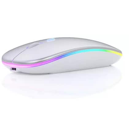 Mouse Optico Sem Fio Recarregável USB Led Rgb Wirelles Usb Note - Prime