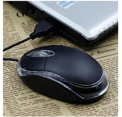 Imagem de Mouse óptico USB com fio de 3 botões para casa e escritório