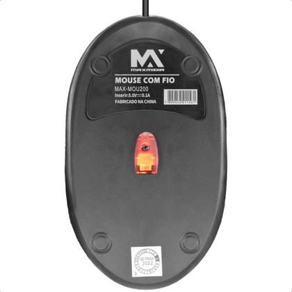 Imagem de Mouse Óptico USB Ergonômico Compatível Com Led Para Pc Notebook Fio 1 M