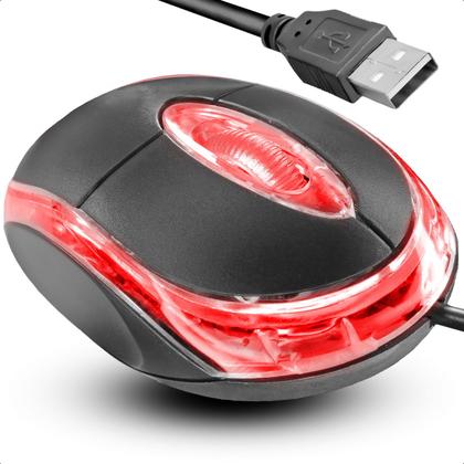 Imagem de Mouse Óptico USB Ergonômico Compatível Com Led Para Pc Notebook Fio 1 M