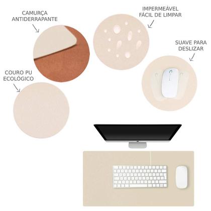 Imagem de Mouse Pad 90x40cm Desk Pad Grande Setup Pc Gamer Notebook Computador Em Sintético Palha