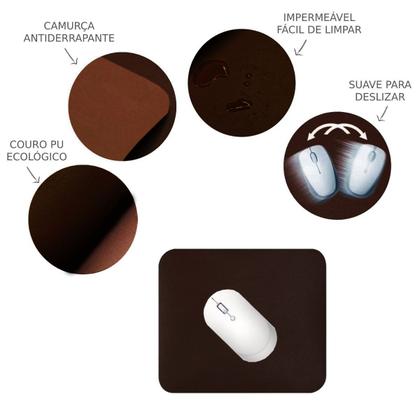 Imagem de Mouse Pad Desk Pad 20x20cm Pequeno Notebook Pc Gamer Jogos Tapete Mesa Antiderrapante Café Marrom