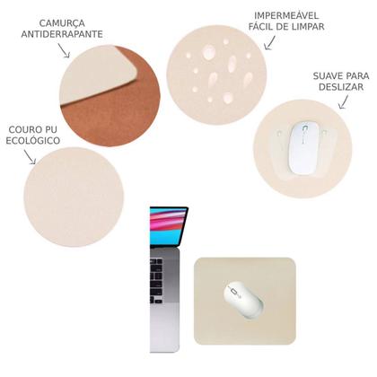 Imagem de Mouse Pad Desk Pad 20x20cm Pequeno Tapete Mesa Fino Impermeavel Palha