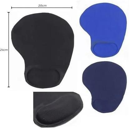Imagem de Mouse Pad Emborrachado De Mão Apoio De Pulso Almofada Cores Preto / Azul
