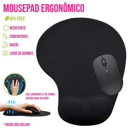 Imagem de Mouse Pad Ergonomico Apoio Descanso Suporte de Punho Gamer