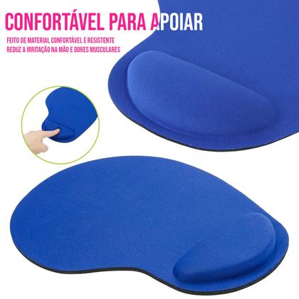 Imagem de Mouse Pad Ergonômico Com Apoio De Punho Pulso Em Gel Silicone