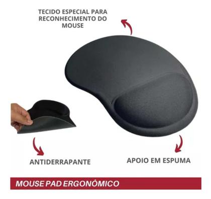 Imagem de Mouse Pad Ergônomico Kit Com 5, Com Apoio De Punho