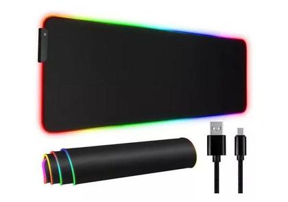 Imagem de Mouse Pad Gamer Extra Grande RGB Led 7 Cores Impermeável 80x30cm