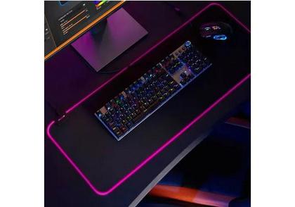 Imagem de Mouse Pad Gamer Extra Grande RGB Led 7 Cores Impermeável 80x30cm