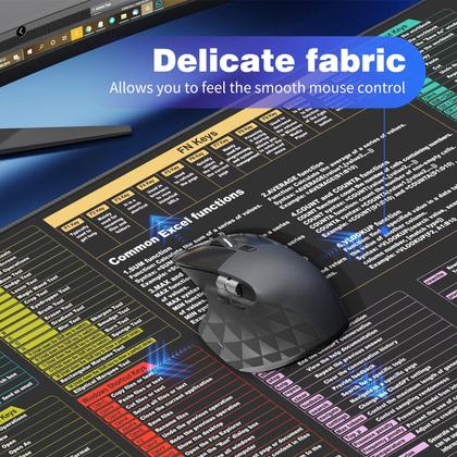 Imagem de Mouse pad impermeável Mirspt Excel Cheat Sheet Desk Pad