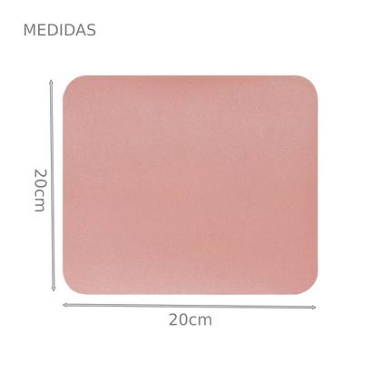 Imagem de Mouse Pad Pequeno 20x20cm Em Sintético Slim Gamer Computador Notebook Rosa Claro