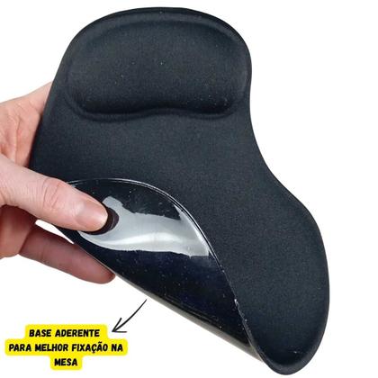 Imagem de Mouse Pad Profissional Ergonômica Com Apoio De Punho Tecido Conforto Computador Mousepad Pulso Em Gel Preto Descanso Suporte De Punho