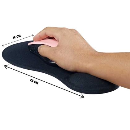 Imagem de Mouse Pad Profissional Ergonômica Com Apoio De Punho Tecido Conforto Computador Mousepad Pulso Em Gel Preto Descanso Suporte De Punho