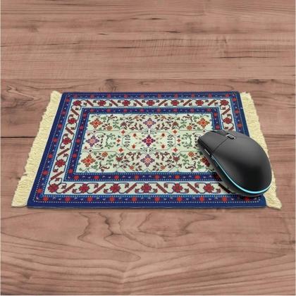 Imagem de Mouse Pad Tapete Persa Com Franja Decorativo Apoio Computador Notebook Aveludado Emborrachado