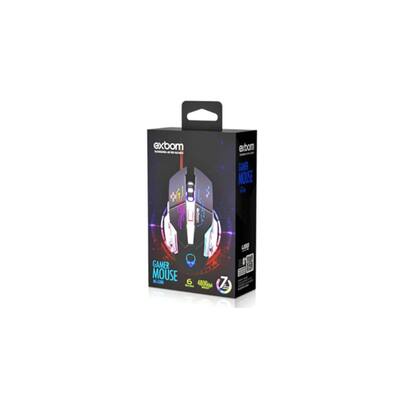 Imagem de Mouse Para Jogo 6 Botões Gamer Rgb Exbom Usb 4800dpi Msg280