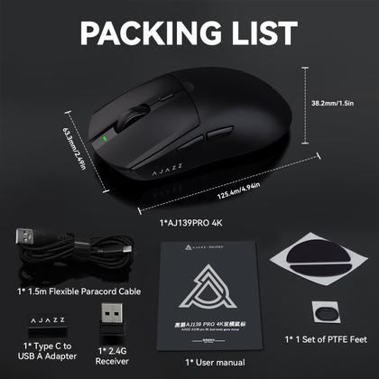Imagem de Mouse para jogos ATTACK SHARK AJ139 G Pro 4K 26.000 DPI USB-C