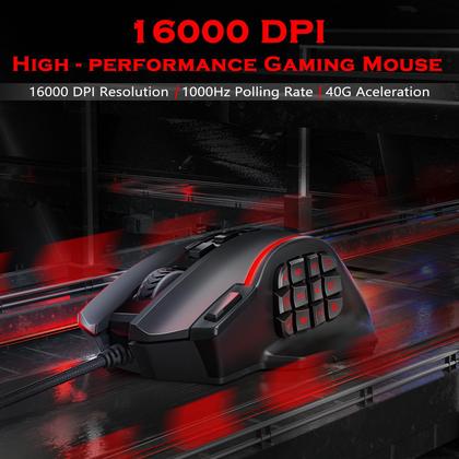 Imagem de Mouse para jogos Redragon M901K UP 16.000 DPI 16 botões macro