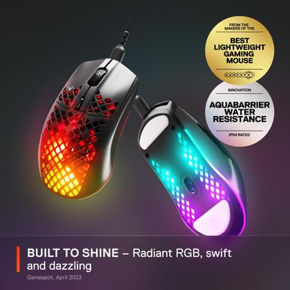 Imagem de Mouse para jogos SteelSeries Aerox 3 Holey RGB 8.500 DPI Onyx