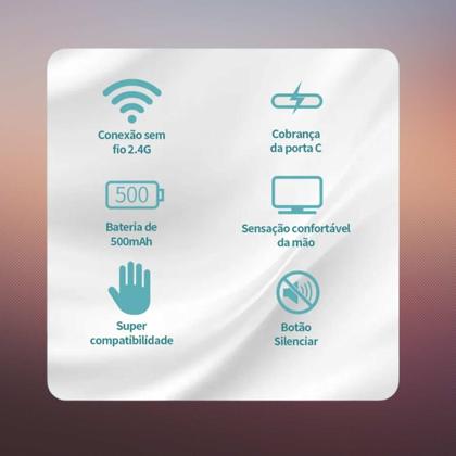 Imagem de Mouse Recarregável Bluetooth Para Tablet A9 11' - Branco /Transparente