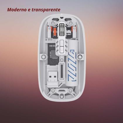Imagem de Mouse Recarregável Bluetooth Para Tablet A9 11' - Branco /Transparente