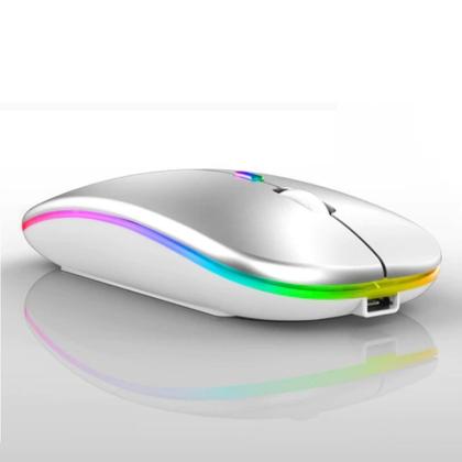 Imagem de Mouse Recarregável Sem Fio Gamer Home Office Led Rgb 2.4 ghz