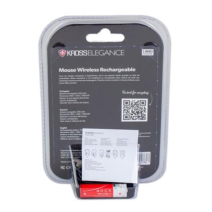 Imagem de Mouse s/Fio Kross Recarregável USB 1600 DPI Vermelho KE-M315