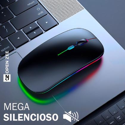 Imagem de Mouse Sem Fio 2.4 ghz Optico Recarregável Gamer USB Led Rgb Wirelles Usb Notebook