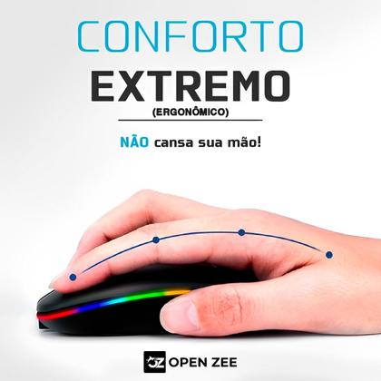 Imagem de Mouse Sem Fio 2.4 ghz Optico Recarregável Gamer USB Led Rgb Wirelles Usb Notebook