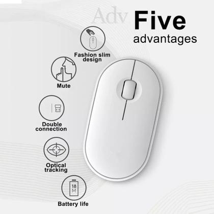 Imagem de Mouse Sem Fio Bluetooth Para Tablet Vaio Tl10 Cor Branco